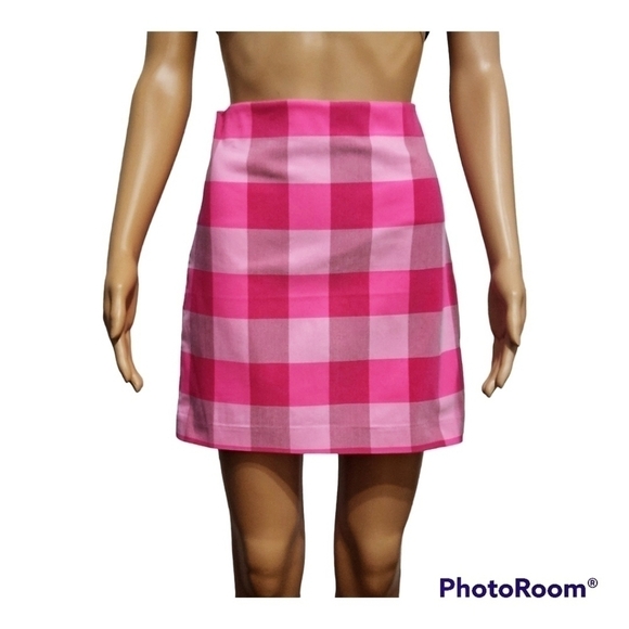 AUTRES Filles Plaid Pink Mini Skirt - Picture 1 of 7